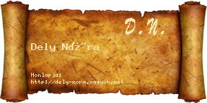 Dely Nóra névjegykártya