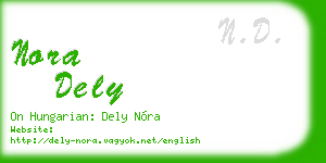 nora dely business card